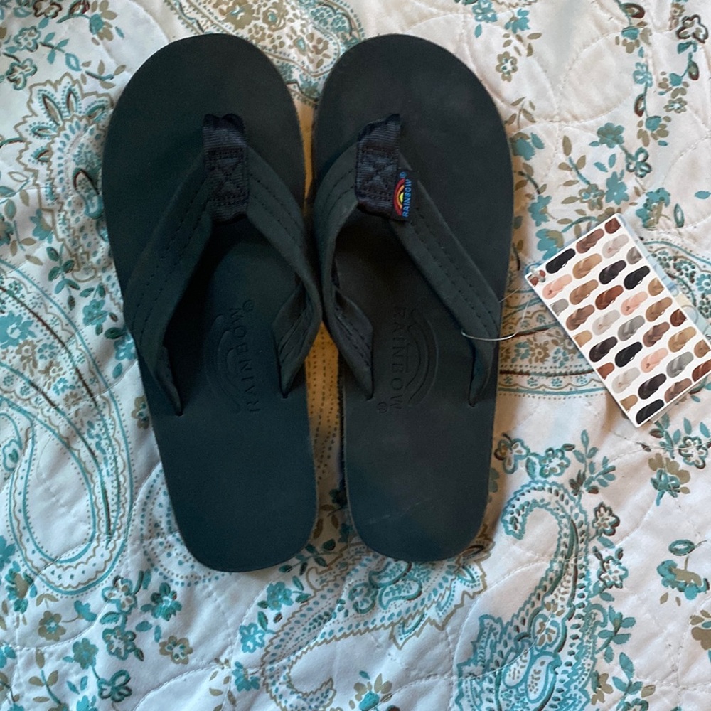 black rainbow sandals